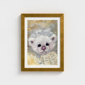 Framed teddy Print in a classic Gold Frame.